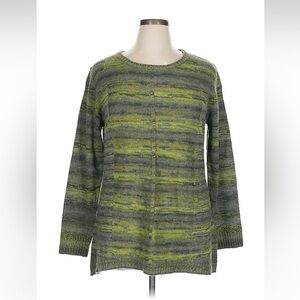 Green and Gray Striped Sweater